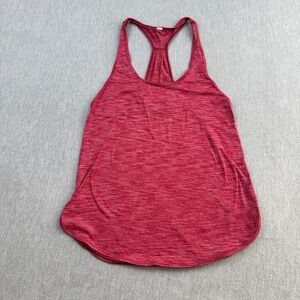 Lululemon Tank Top Womens 8 Red Heathered 105 Singlet Scalloped Stretch Yoga Gym